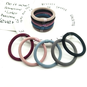 Braided Elastic Hair Ties For Women Flocking Fabric Seamless Hair Bands Minimalist Morandi Color Ponytail Holder