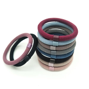 Minimalist high-elastic hair ties set in various Morandi colors with knitted texture