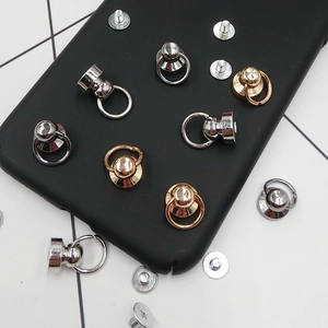 DIY metal ring screw buckle set for phone cases in silver, gold, and gunmetal finishes