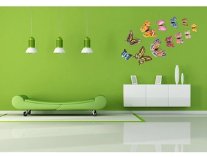 Luminous 3D double-layer butterfly wall stickers set for bedroom and living room decor
