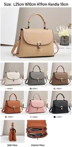 Vue détaillée du double compartiment intérieur et du fermoir en métal sur le sac en cuir