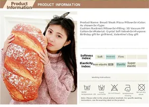 Macro shot of realistic bread plush pillow featuring soft crystal velvet fabric and PP cotton