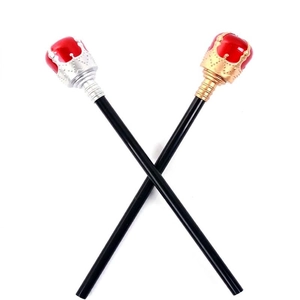 Detail of gold and silver plastic king scepters for children party costumes and cosplay