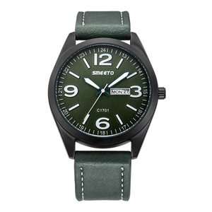 Reloj De Hombre Impermeable Militar Deportivo Para Exteriores Correa De Cuero Luminoso Fecha Del Día Esfera Grande Cuarzo