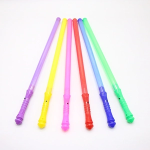 Set of six large colorful LED glow sticks for concerts and party event cheering props