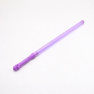 Macro shot of 48cm purple LED glow stick with textured handle for concert events