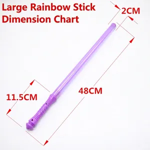 48CM large colorful LED glow stick with dimensions and purple non-slip handle for concerts