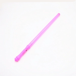 Close-up of a pink plastic glowing LED wand accessory for parties and concerts