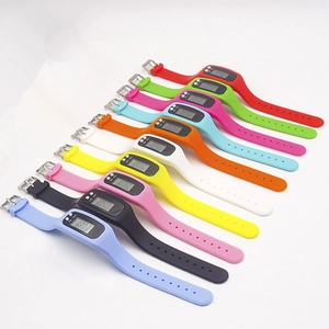 Multiple colorful silicone digital sport watches showing various color options