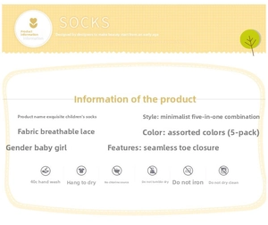 Makroansicht der atmungsaktiven Kinder-Spitzensocken mit nahtloser Spitze und Baumwollsohle