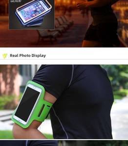 Waterproof running armbands with touch screen window and reflective night safety glow