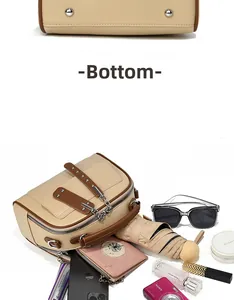 Detailed bottom view with metal studs and large capacity storage for daily essentials