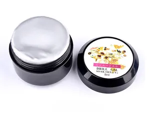 8ml UV/LED nail drill gel in black jar with protective silver foil seal for secure packaging
