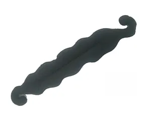 Detail of black sponge hair bun tool with wave edge design for DIY hairstyling