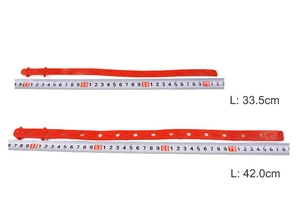 Détail de mesure des colliers antipuces rouges pour chats et chiens de 33,5 et 42 cm