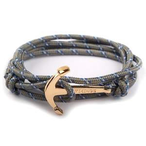 Nautical Anchor Bracelet Braided Nylon Rope Multi Layer Wrap Viking Style Adjustable Jewelry Men Women Fashion Accessory