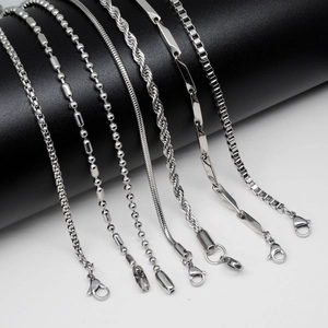 Stainless Steel Chain Necklace Various Styles DIY Jewelry Making Accessories For Men Women Minimalist Cool Style