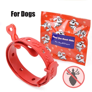 Collier Anti-puces Et Anti-tiques Réglable Pour Animaux Étanche Rouge Plastique Collier De Contrôle Des Nuisibles Pour Chiens Et Chats Design Empreinte De Patte