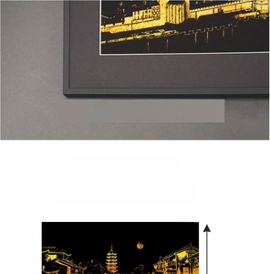 Detailed black slim frame for scratch art with 287mm width dimension diagram