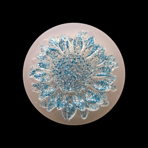 Blue glitter daisy silicone mold for DIY crystal epoxy resin flower accessories