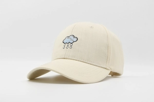Cloud Raindrop Embroidery Baseball Cap Breathable Cotton Linen Adjustable Sun Hat Casual Sports For Men Women