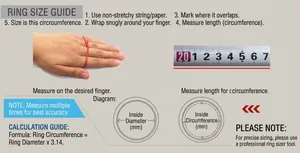 Detailed guide showing how to measure finger circumference for roman titanium steel rings