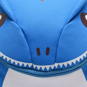 Blue dinosaur cartoon backpack for toddlers aged 2-5 made of durable canvas material