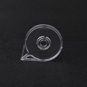 Clear plastic nail art striping tape dispenser box with precision guide tip