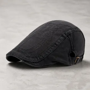 Klassieke Katoenen Baret Voor Heren Met Verstelbare Gesp Casual Stijl Met Letterborduurwerk Voor Een Tijdloze Britse Retro Uitstraling