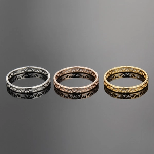 Hollow Heart Ring Stainless Steel Jewelry Simple Elegant Romantic For Women Girl Polished Finish Gift Jewelry