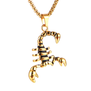 Scorpion Pendant Necklace Stainless Steel Gold Tone Punk Gothic Hip Hop Jewelry Fashion Minimalist Accessory For Men