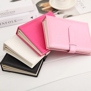 Portable leather jewelry organizer book with buckle closure in four stylish colors