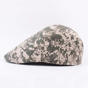Classic ACU digital camouflage flat cap made of durable twill fabric for outdoor use