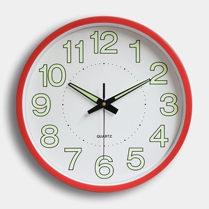 Modern Minimalist Luminous Wall Clock Silent Quartz Round Plastic Battery Operated Glow In The Dark Clock For Home Decor