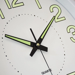 12-inch 30cm luminous wall clock with quartz movement and glowing numbers and hands