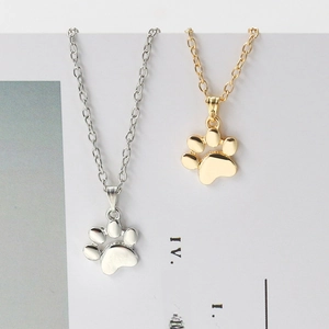 Cute animal cat paw pendant necklaces in gold and silver finishes for women