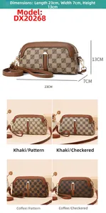 Detailed dimension guide and color options for the 23x7x13cm PU leather crossbody handbag