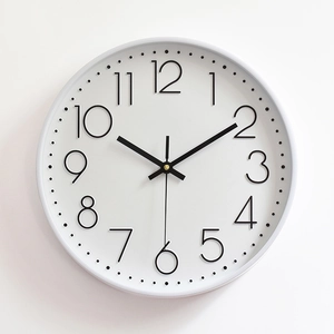 Round Wall Clock Plastic Silent Quartz Movement Modern Minimalist Easy To Read For Living Room Office Home Decor