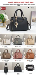 Detailed size chart for the faux leather handbag measuring 24cm by 11cm by 18cm