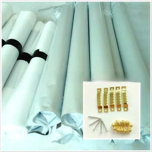 Installation kit featuring metal sawtooth hooks and screws for rose wall art canvas sets