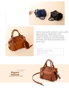 Detail of retro leather handbags in blue, black, and brown with metallic buckles