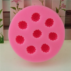 8-cavity pink silicone raspberry mold for chocolate and cake fondant decoration