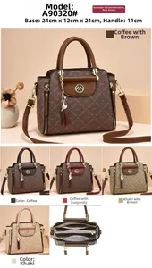 Detailed view of the handbag dimensions 24x12x21cm showing internal compartments and handle