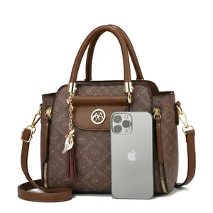 Detailed size chart for brown monogram tote with 24cm width and capacity icons