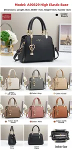 Detailed internal structure and dimensions of the lychee grain handbag with pearl pendant