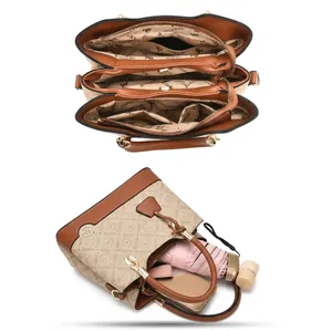Detail view of large capacity interior with organized pockets for phone and wallet