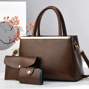 Women Bucket Bag Tote Clutch And Card Holder PU Leather Handbag Elegant Simple Style Shoulder Crossbody Bag For Ladies