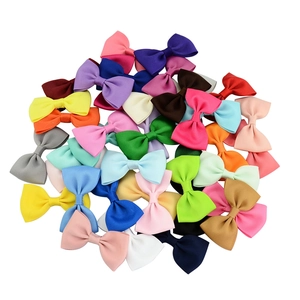 Colorful solid grosgrain ribbon hair bows set for girls with diverse vibrant color options