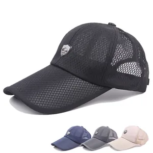 Mesh Baseball Cap Breathable Extended Brim Sun Hat Outdoor Sports Lightweight Adjustable Trucker Cap For Men Women