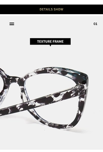 Close-up of tortoise shell pattern texture and hinge detail on cat eye glasses frame